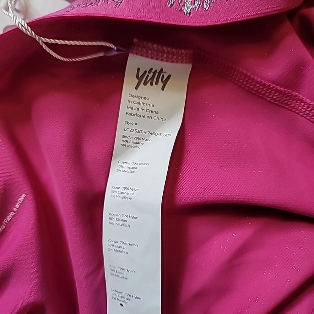 NWT Yitty Spotlight Ruched Legging Women’s size 2X Shimmered Bop Star Pink